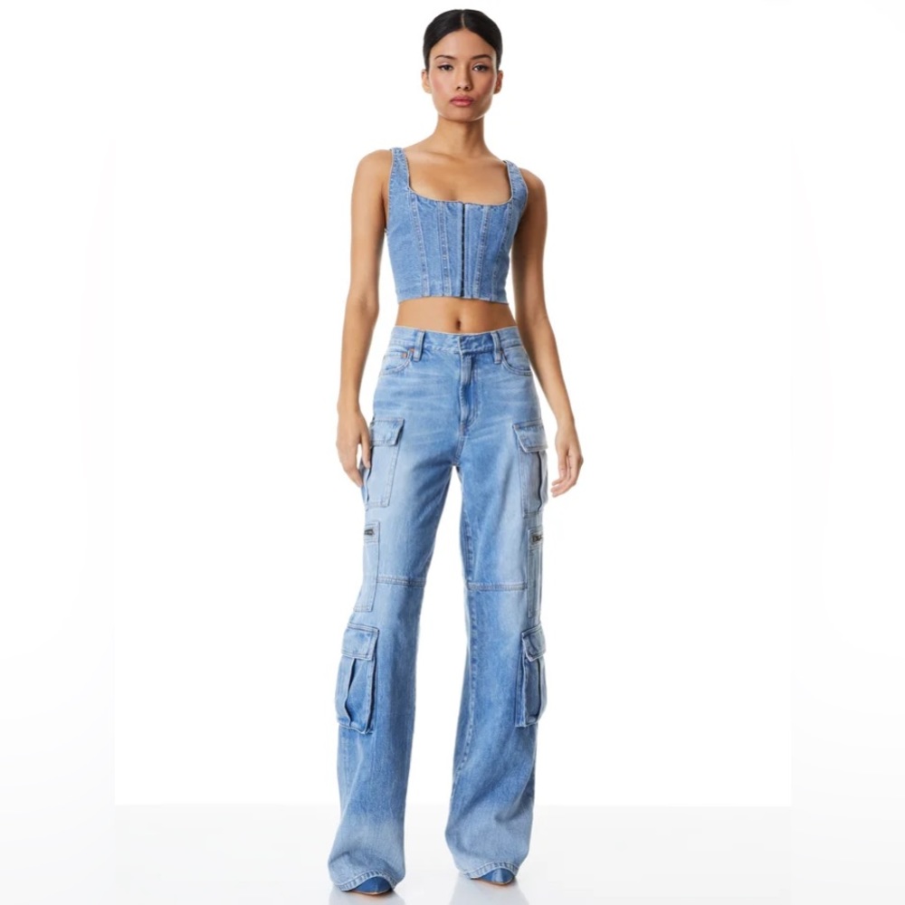 NWT CAY BAGGY CARGO JEANS Alice + Olivia